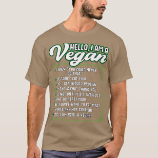 Vegetarian Veggie Hallo ich bin ein Veganer vegeta T-Shirt