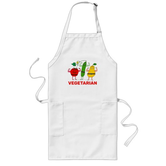 Vegetarian Veggies Rock Personalize Lange Schürze (Vorne)