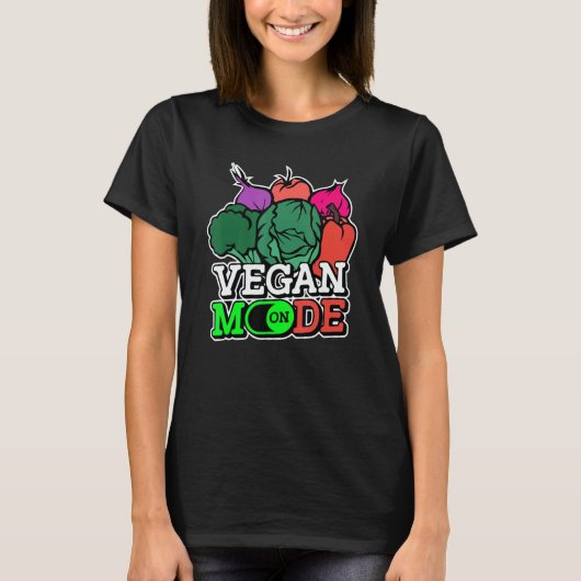 Vegetarian Vibes Vegan Mode On World Vegetarian Da T-Shirt (Vorderseite)
