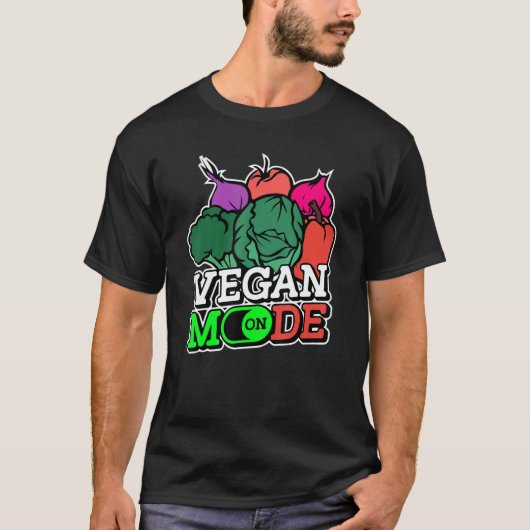 Vegetarian Vibes Vegan Mode On World Vegetarian Da T-Shirt (Vorderseite)