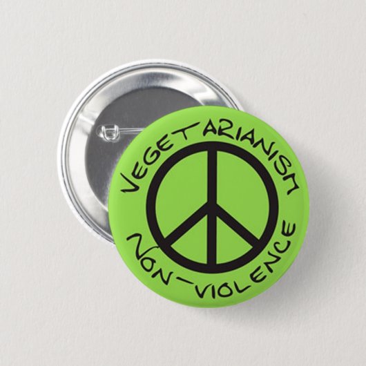 vegetarianism non-violence button (Vorne & Hinten)