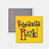 Vegetarians Rock (Retro-Stil) Magnet (Vorderseite/Rückseite)