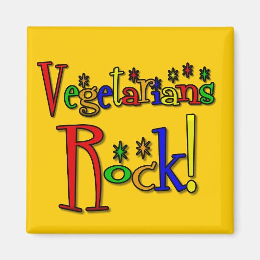 Vegetarians Rock (Retro-Stil) Magnet (Vorne)