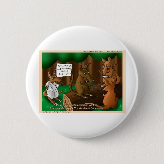 Vegetarier Aardvark Funny T-Shirts Geschenke Tasse Button (Vorderseite)
