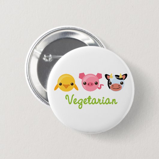 Vegetarier Button (Vorne & Hinten)