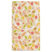 Vegetarier, der Musterhintergrund kocht Kleine Geschenktüte (Rückseite)