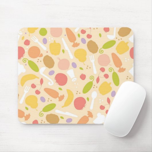 Vegetarier, der Musterhintergrund kocht Mousepad (Mit Mouse)