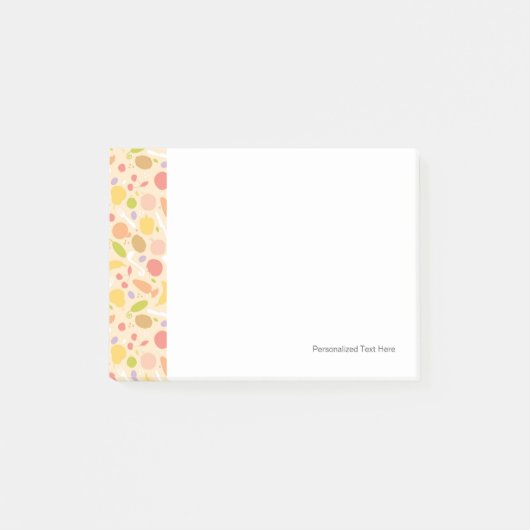 Vegetarier, der Musterhintergrund kocht Post-it Klebezettel (Vorderseite)