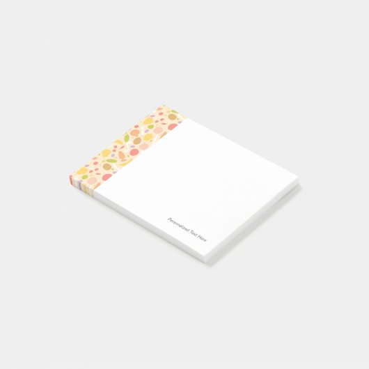 Vegetarier, der Musterhintergrund kocht Post-it Klebezettel (angewinkelt)