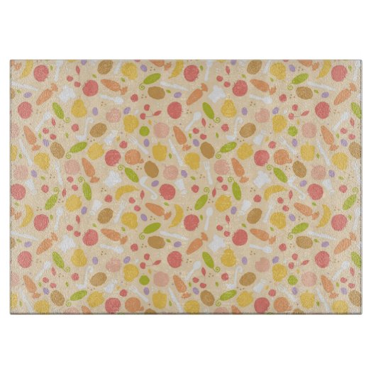 Vegetarier, der Musterhintergrund kocht Schneidebrett (Vorderseite)