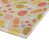 Vegetarier, der Musterhintergrund kocht Schneidebrett (Ecke)