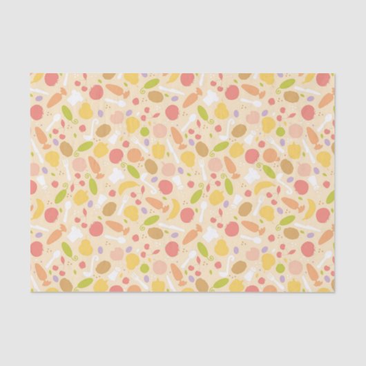 Vegetarier, der Musterhintergrund kocht Seidenpapier (Vorderseite)