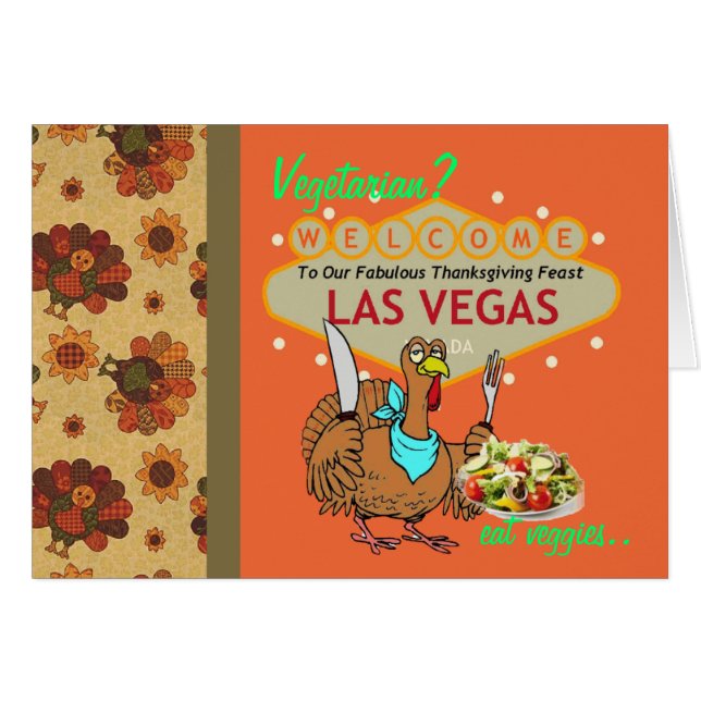 Vegetarier? essen Sie Veggies Las Vegas Card (Vorderseite (Horizontal))