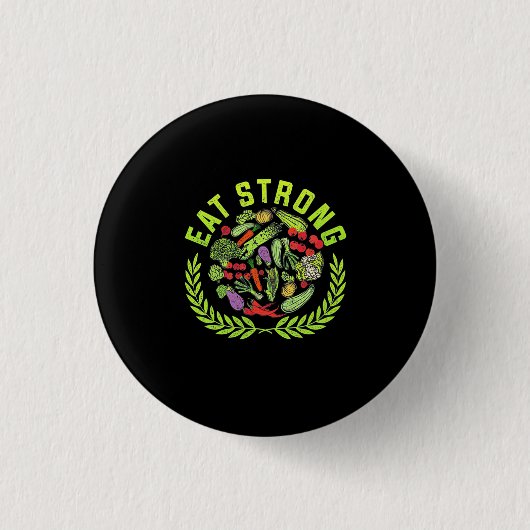 Vegetarier essen stark button (Vorderseite)