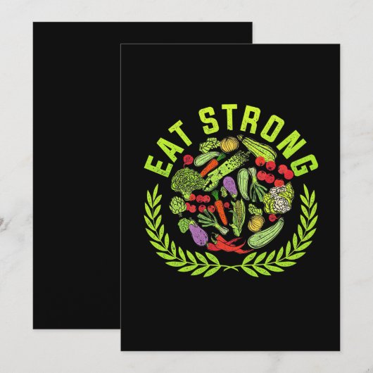 Vegetarier essen stark einladung (Vorne/Hinten)