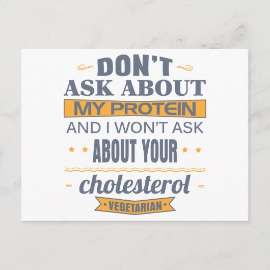 Vegetarier Frag nicht über mein Protein Postkarte (Vorderseite)