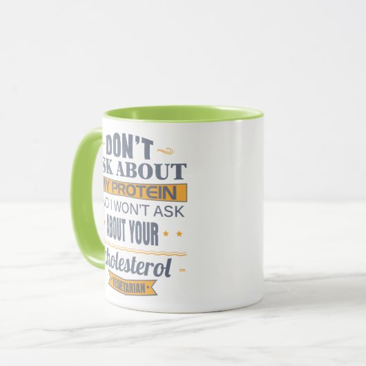 Vegetarier fragen nicht über mein Protein Tasse (Vorderseite Links)