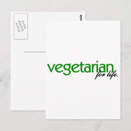 Vegetarier fürs Leben Postkarte (Vorne/Hinten)