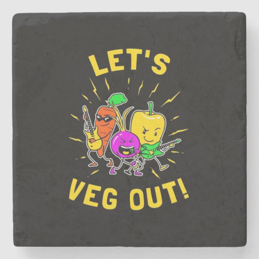 Vegetarier Gelassen Vegan Steinuntersetzer (Vorderseite)