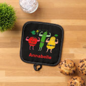 Vegetarier Gemüse Rock Personalisieren Topflappen (Oben Unten)
