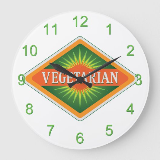 Vegetarier Große Wanduhr (Vorderseite)