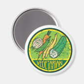 Vegetarier Grunge Magnet (Vorderseite/Rückseite)