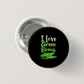 Vegetarier I Liebe Grüne Bohnen Button (Vorne & Hinten)