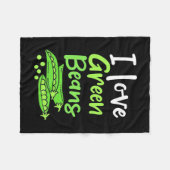 Vegetarier I Liebe Grüne Bohnen Fleecedecke (Vorderseite (Horizontal))