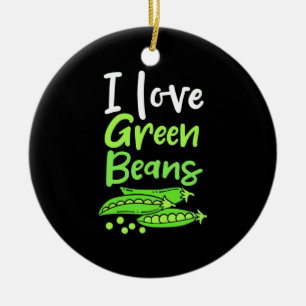 Vegetarier I Liebe Grüne Bohnen Keramik Ornament