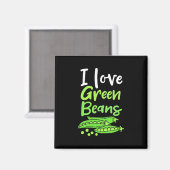 Vegetarier I Liebe Grüne Bohnen Magnet (Vorderseite/Rückseite)