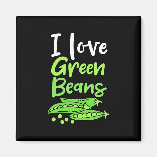 Vegetarier I Liebe Grüne Bohnen Magnet (Vorne)