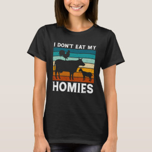 Vegetarier Ich esse meine Häuser nicht Vegan Retro T-Shirt
