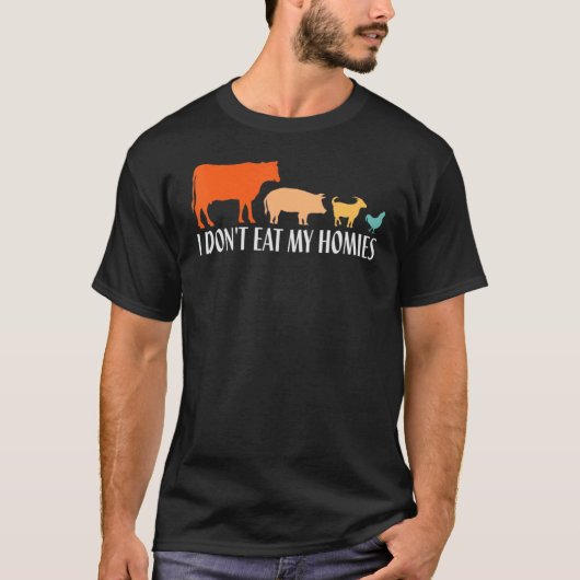 Vegetarier, ich esse meine Heime nicht, lustiger V T-Shirt (Vorderseite)