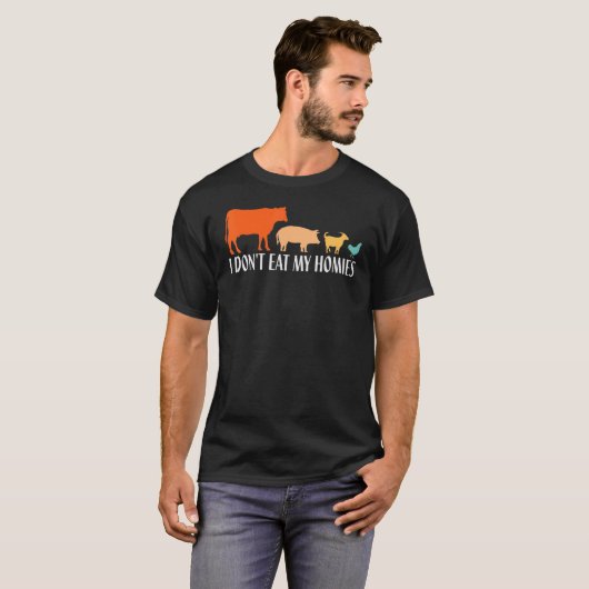 Vegetarier, ich esse meine Heime nicht, lustiger V T-Shirt (Vorne ganz)