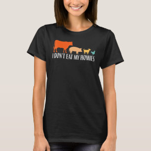 Vegetarier, ich esse meine Heime nicht, lustiger V T-Shirt