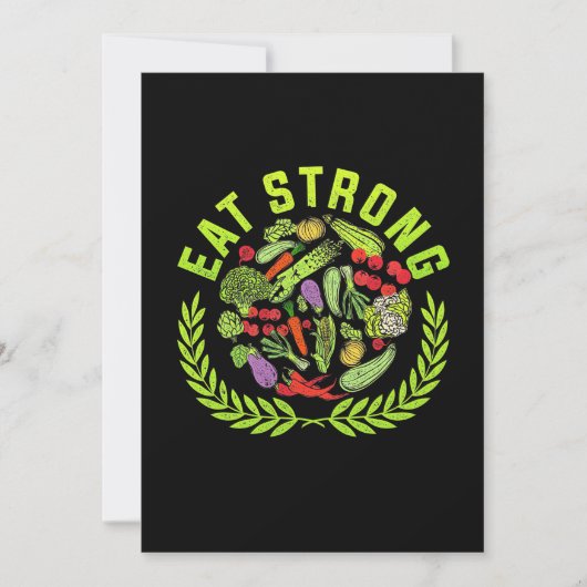 Vegetarier Iss Stark Einladung (Vorderseite)