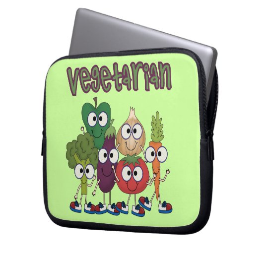 Vegetarier Laptopschutzhülle (Vorderseite Links)