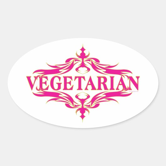 Vegetarier Ovaler Aufkleber (Vorderseite)