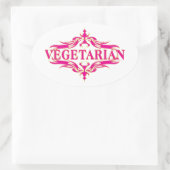 Vegetarier Ovaler Aufkleber (Tasche)