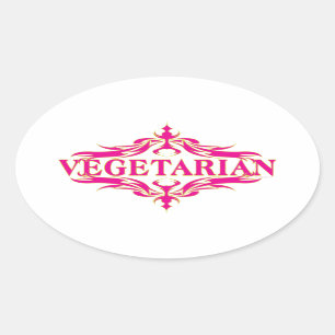 Vegetarier Ovaler Aufkleber