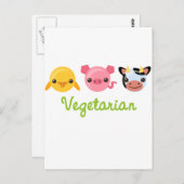 Vegetarier Postkarte (Vorne/Hinten)