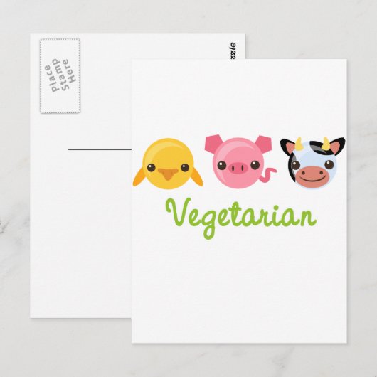 Vegetarier Postkarte (Vorne/Hinten)