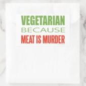 Vegetarier Rechteckiger Aufkleber (Tasche)