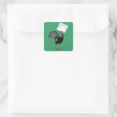 Vegetarier Regel! Quadratischer Aufkleber (Tasche)
