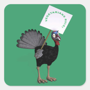 Vegetarier Regel! Quadratischer Aufkleber
