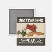 Vegetarier Rettete Leben Magnet (Vorderseite/Rückseite)