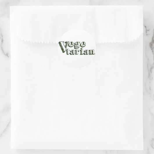 Vegetarier Runder Aufkleber (Tasche)