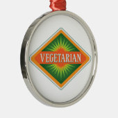 Vegetarier Silbernes Ornament (Rechts)