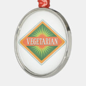 Vegetarier Silbernes Ornament (Links)