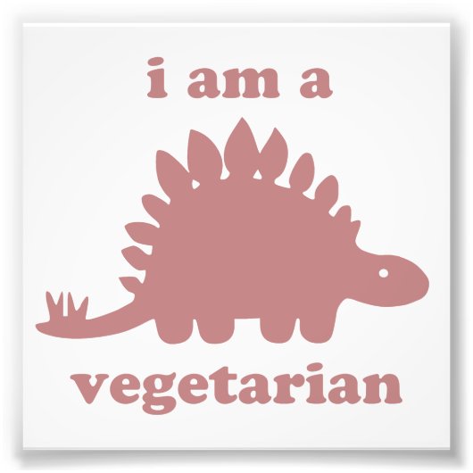 Vegetarier Stegosaurus Dinosaur - Rosa Fotodruck (Vorne)